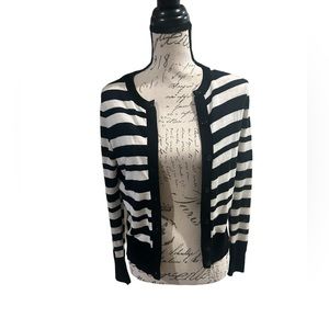 Loft size small women's black-and-white, striped cardigan